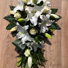 Rose and Lily Single Ended Teardrop Spray
