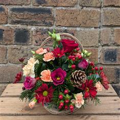 Traditional Christmas Basket Arrangement