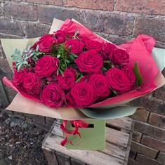 24 Red Rose Hand Tied