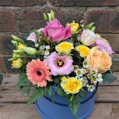 A Mother's Day Hatbox Arrangement