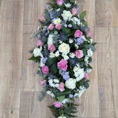 Rose and Thistle Pastel Casket Spray