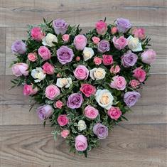 Mixed Rose Heart Tribute