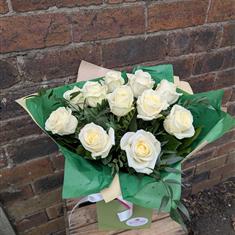 Dozen White Roses