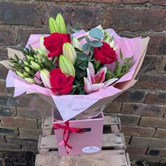 Rose and Lily Hand tied bouquet