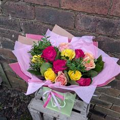 Mixed Rose Hand Tied Bouquet